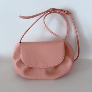 LOUME Pink Crossbody Shoulder Bag Clutch Faux Leather Minimalist Purse